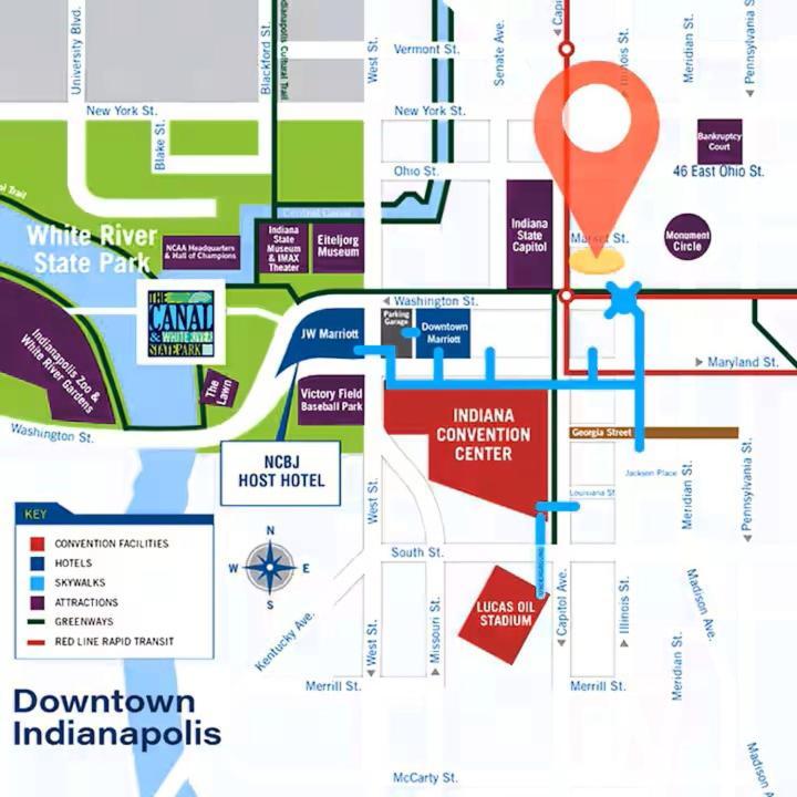 Free Parking! Downtown King Suite Lucas Oil- Conv Center Skywalk#1 Indianapolis Eksteriør bilde